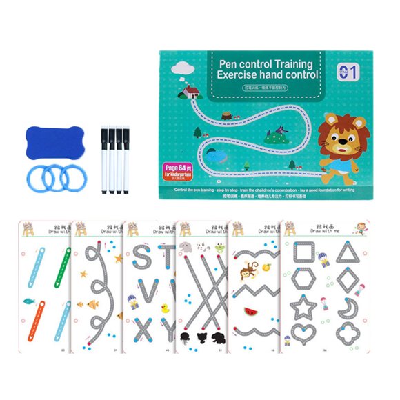 Binwennn Smart Workbook Fast Track Young Minds Smart Reusable Workbook Little Scribblesmart Scribblesmart Workbook Handwriting 10ml Games for Kids 3-5 Hot Dots Math Facts Foam for Toddlers Sensory for