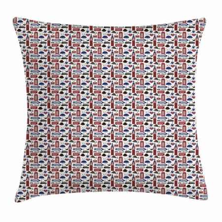 London Throw Pillow Cushion Cover, Famous English City Popular Landmarks and Symbols UK Tourism Travel Destination, Decorative Square Accent Pillow Case, 20 X 20 Inches, Multicolor, by (Best Pillow For Migraine Sufferers Uk)