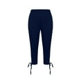 thumbnail image 4 of Pants for Women Pants for Women Stretch 3/4 Length Leggings Casual Athletic Running Workout Yoga Pants Womens Pants Kagetolytai Navy M, 4 of 6