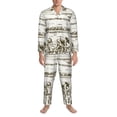 thumbnail image 3 of Yiaed Rice Harvest Print Men’s Pajamas Set - Long Sleeve Button Down Sleep Shirt and Pajama Bottoms Sleepwear Set Mens Pjs Sets Men's Pajama Bottoms-X-Large, 3 of 7