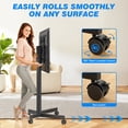 thumbnail image 5 of RTVR Portable Rolling TV Cart Stand with Wheels for 32 to 70 inch Flat Curved Screens, Mobile TV Stand Roller, Metal Black, 5 of 10