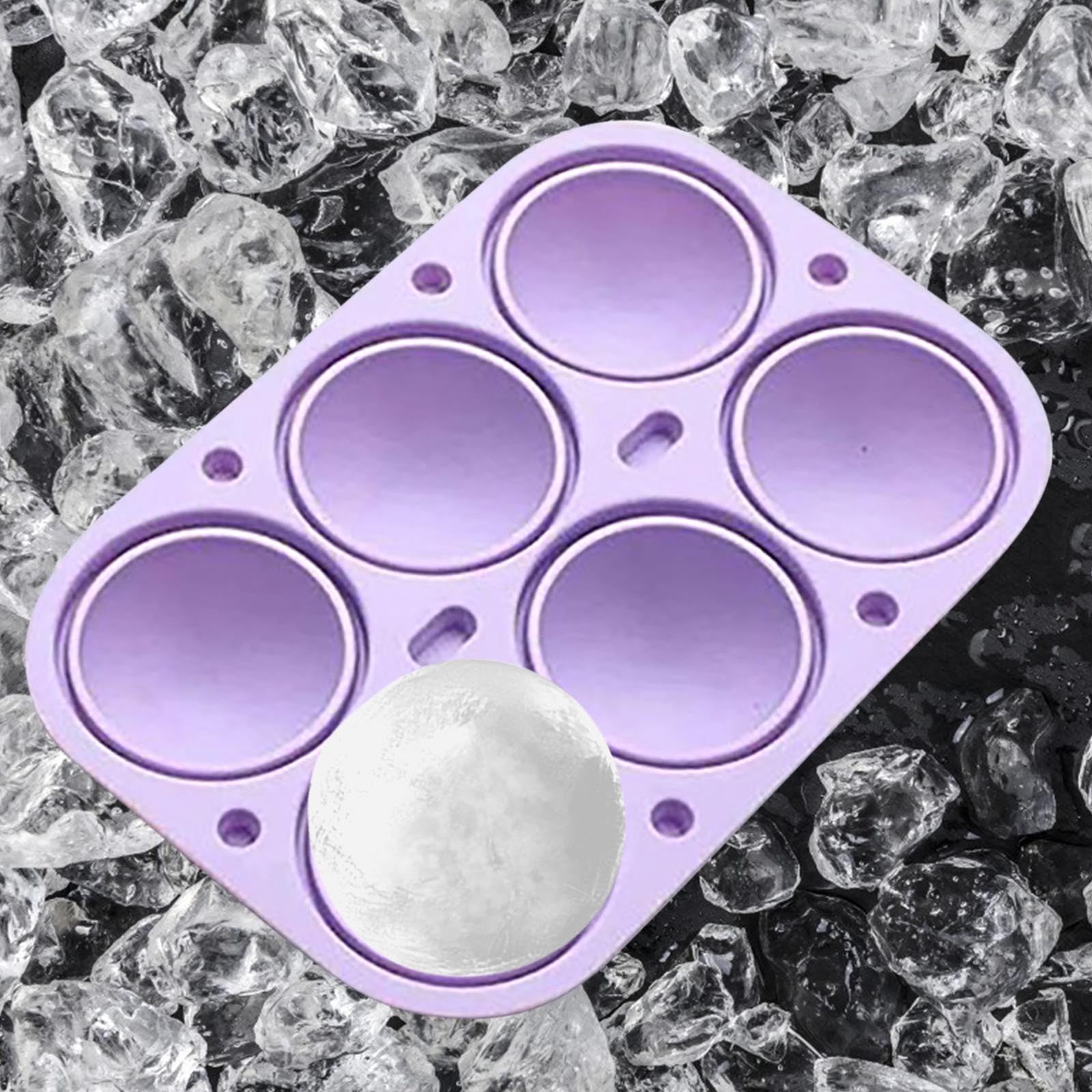 Fufafayo Ice Hockey Ice Tray, 6-Cavity Silicone Ice Maker for Whiskey Cocktails, Spherical Ice Ball Maker for Freezer, Bar Accessory for Party, Kitchen or Home Bar, Fun Sports Design