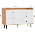 thumbnail image 3 of Dresser for Bedroom with 6 Drawers, Modern Wood 6 Drawer Dresser with Black Knobs, Chest of Drawers for Nursery, Living Room My Lux Decor Round, 3 of 8