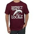 thumbnail image 2 of Wild Bobby Respect The Locals Save Our Oceans Dolphin Animal Lover Men Graphic Tee, Maroon, Small, 2 of 6
