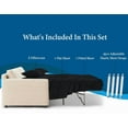 thumbnail image 3 of 500 Thread Count 100% Egyptian Cotton Sleeper Sofa Bed Sheet Set Stripe King Size (76"x 80"x 10" ) with 4 -PCS Fitted Straps Color Black, 3 of 6