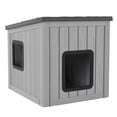 thumbnail image 5 of Bifanuo Outdoor Cat House, Weatherproof Shelter for Feral Cats & Kittens, Durable Insulated PP Shelter for Garden & Patio (Gray & Black), 5 of 12