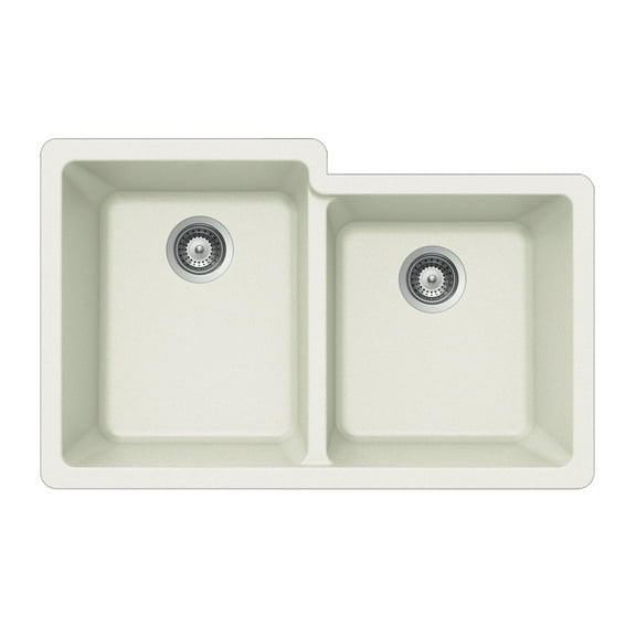 Houzer M-175U CLOUD 33" x 20-1/2" Granite Composite Undermount 60/40 Double Bowl Kitchen Sink