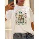 thumbnail image 1 of Women'S Vintage Casual Printed T-Shirt with a Round Neck, 1 of 6