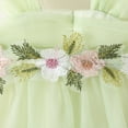 thumbnail image 4 of Baby Girls Lace Embroidery Dress Bowknot Party Dress Bridesmaid Wedding Gown Green 3-4 Years, 4 of 7