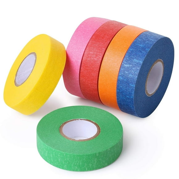 Colored Masking Tape, Colored Painters Tape for Arts and Crafts, 6Pack, Labeling Tape, Paper Tape, Colored Tape, Colorful Tape, Artist Tape, Art Tape