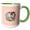 Green/White, variant on 3drose, Image of Watercolor of Five Blue Eyed Kittens in a Wicker Basket, 15oz Mug