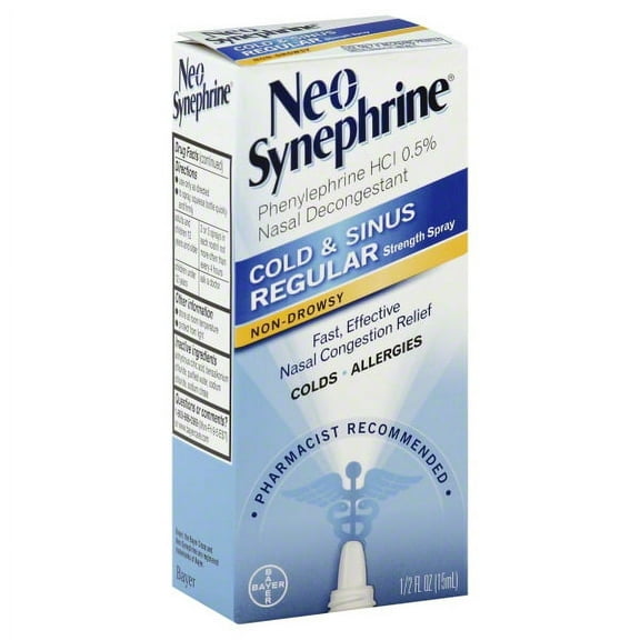 Neo-Synephrine Nasal Decongestant Spray Regular Strength 0.50 oz