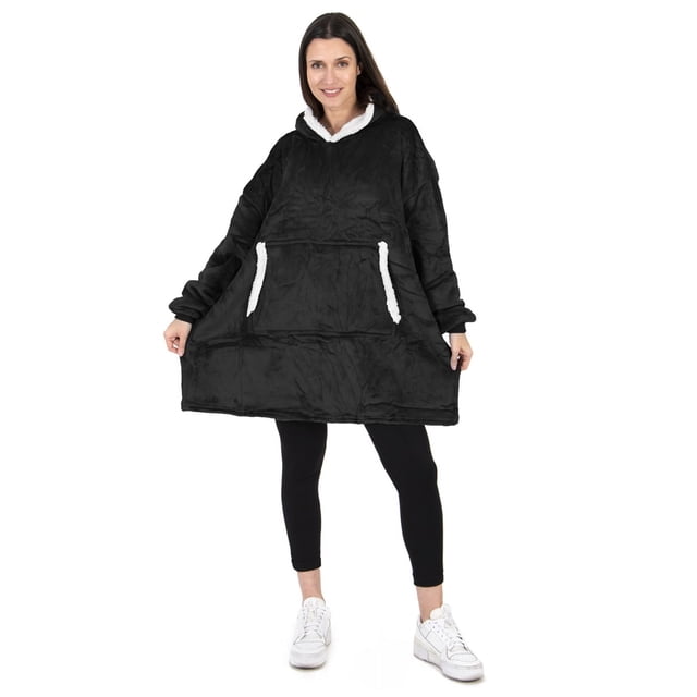 Sudadera Cobija AGBOX Negro con Capucha y Borrega para Máximo Confort