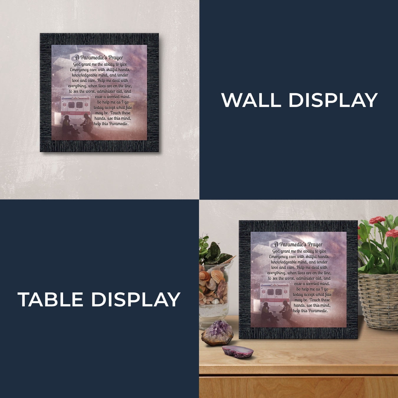 Prayer for the Paramedic Framed Poem, First Responders Gift, EMS, EMT, Gift for a Paramedic and Emergency Services Personnel, 8713CH