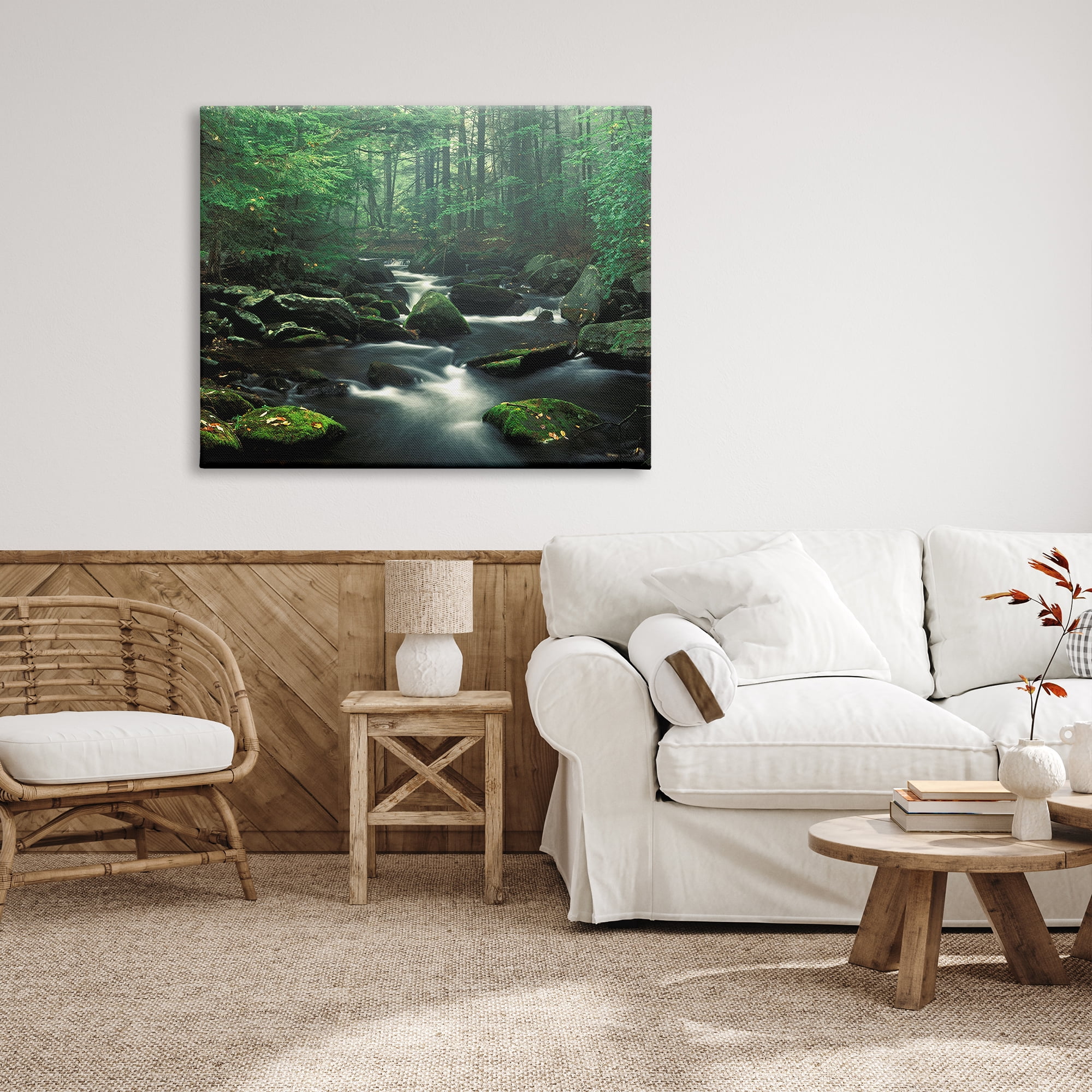 Stupell Industries Woodland Creek Landscape Nature Photography Gallery Wrapped Canvas Print Wall Art, 48 x 36
