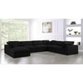 thumbnail image 4 of Maklaine Contemporary Black Linen Fabric Deluxe Modular Sectional Sofa, 4 of 7