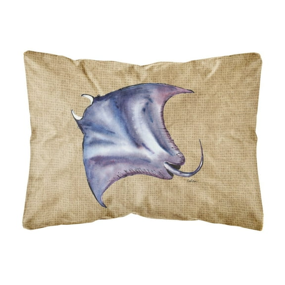 Carolines Treasures 8814PW1216 Stingray Canvas Fabric Decorative Pillow, 12H x16W, multicolor