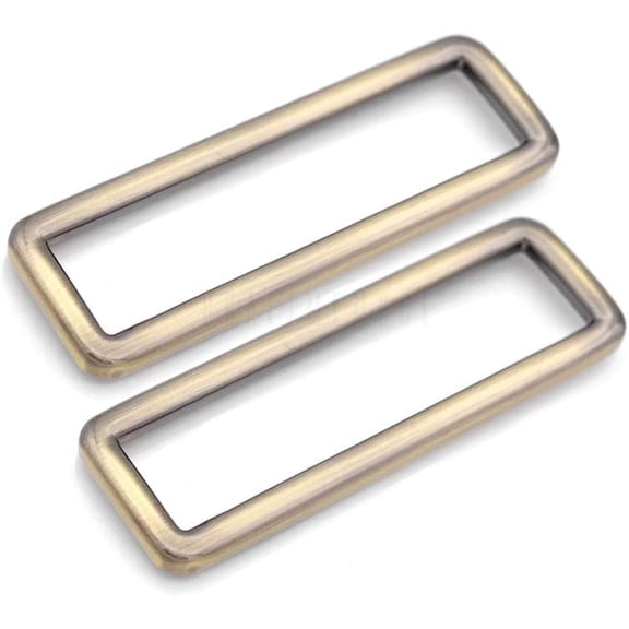 2 Inch Rectangle Rings Buckle Metal Rectangular Buckle Loop for Bag Belt Strap Quality Finish 4 pcs SCLP (2 Inches Loop, Brushed Brass)