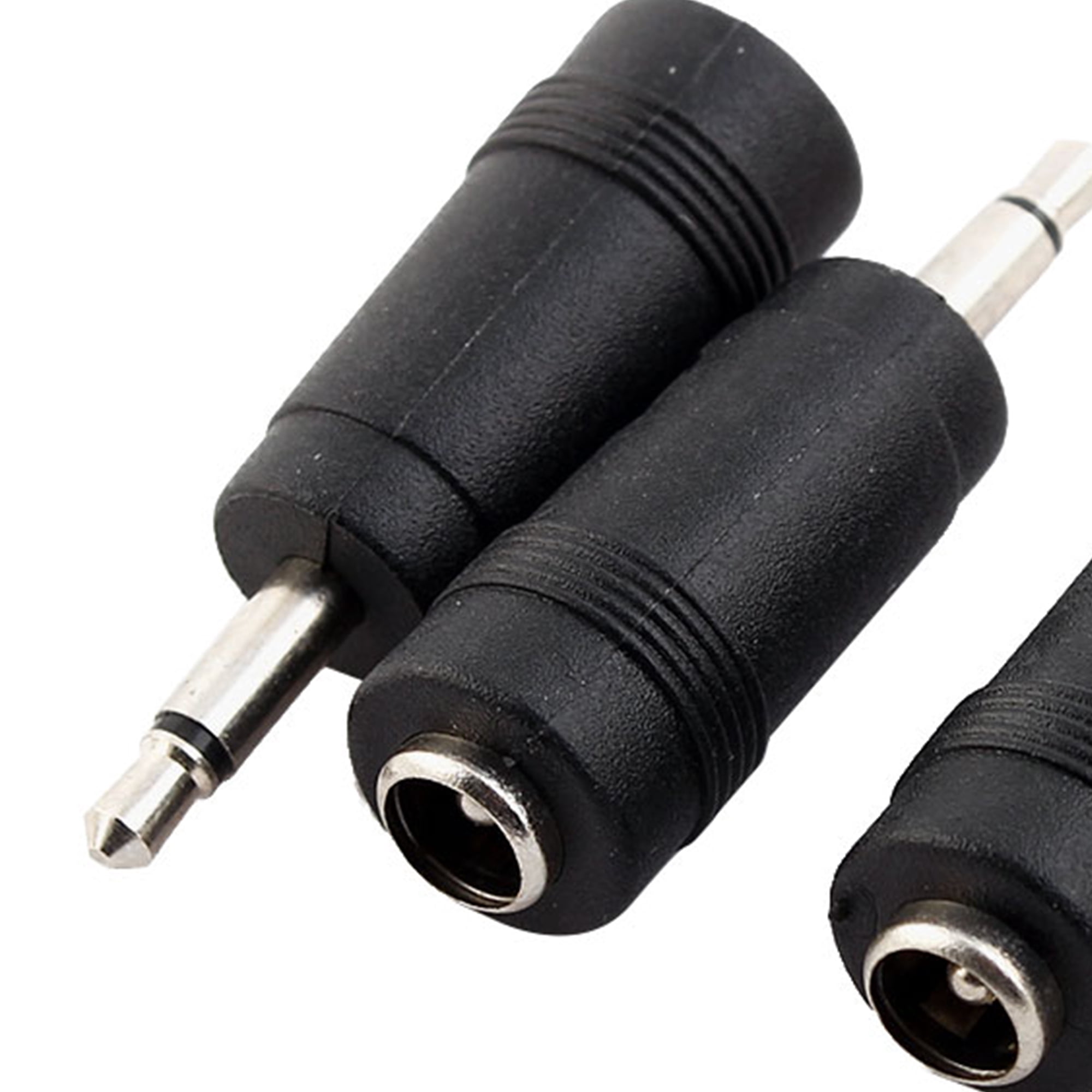 Unique Bargains 3.5mm Male to 5.5mm x 2.1mm Female DC Adapter Connector 4 Pcs