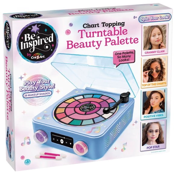 Be Inspired Retro Turntable Design Beauty Make up Case, Multi colour, Ages 8+. Great Gift for any occasion.
