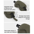 thumbnail image 4 of Naittoop Army Green Adjustable and Removable Travel Neck Pillow with Eye Mask – 9in Cotton Sleeping Pillow with Hook Storage Portable for Airplane Plane Travel Accessories, 4 of 6