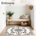 thumbnail image 3 of ODIKA 6'x9' Machine Washable Non-Slip Area Rug, Luxurious Boho Floral Medallion Contemporary Artistic High Traffic Rug, Ivory, 463916, 3 of 7