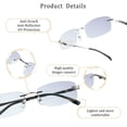 thumbnail image 4 of LifeArt Pure Titanium Frame Glasses/Blue Light Blocking Reading Glasses, Reduce Eyestrain, Stylish for Men and Women(Grey,No Magnification), 4 of 5