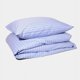 thumbnail image 1 of Juego de cama de percal de algodón- Camisa azul a rayas, 1 of 10