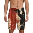 thumbnail image 1 of Balery Silhouette Trumpet Red Art Pantalones cortos de pijama de punto de algodón para hombre con cinturilla y bolsillos-3X-Large, 1 of 6