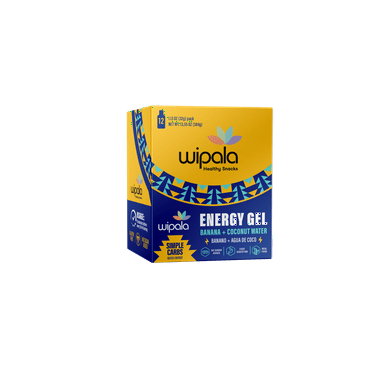 Wipala Energy Gel - Banana Coconut - 12 Count - Caffeine Free, Non GMO, Clean Energy for Endurance Exercise