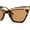 Tortoise Brown, variant on Womens Gold Metal Eyebrow Square Cat Eye Horn Rim Sunglasses All Black