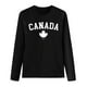 thumbnail image 3 of MHFRRA Camiseta de Manga Larga para Mujer con La Bandera del Día de Canadá y La Hoja de Arce Canadiense. Negro, 3 of 3