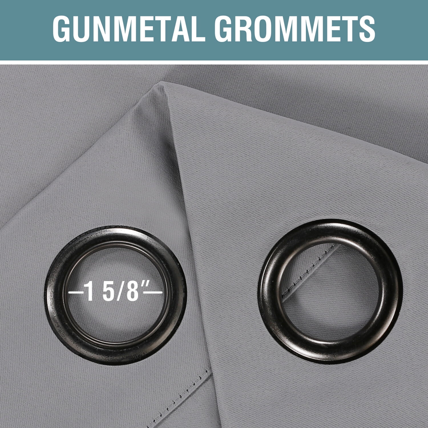 H,VERSAILTEX Blackout Small Window Curtains Energy Saving Solid Grommet Room Darkening Curtain Panel for Nursery (Dove Grey, 52" x 45", One Panel)