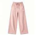 thumbnail image 4 of Njagoc3 Wide Leg Pants for Women Yoga Sweatpants Lounge High Waisted Drawstring Casual Loose Baggy Pants, 4 of 6
