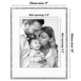 thumbnail image 3 of Americanflat 11x14 Picture Frame with Shatter-Resistant Glass with 8x10 Mat Metal Bamboo Style Photo - Silver, 3 of 9