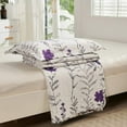 thumbnail image 4 of Jessy Home Purple Flower Quilt Full/Queen Floral Bedspread Soft Bedding Coverlet Set, 4 of 7