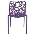 thumbnail image 3 of LeisureMod Stackable Dining Chair in Aluminum with Stackable and Floral Cutout Design Indoor Outdoor Use No Assembly for Modern Home, Kitchen, Patio Devon Collection in Purple, 3 of 10