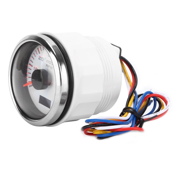 Medidor de tacómetro de puntero, tacómetro de puntero de 52 mm y 6 K, tacómetro marino, medidor de RPM, tacómetro de primera línea
