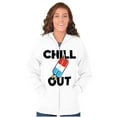 thumbnail image 4 of Retro Chill Out Food Pun Popsicle Unisex Fleece Graphic Zip Up Hoodie Brisco Brands 5X, 4 of 5