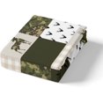 thumbnail image 4 of Cover Set Queen Size Camo Comforter Cover Green and Beige Plaid Print Bedding, 4 of 5
