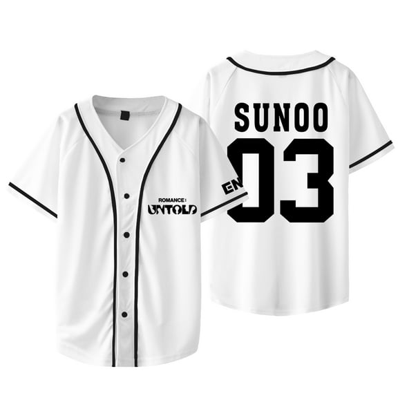 Kpop ENHYPEN Sunoo Baseball Jacket Tee Walk The Line World Tour Merch Unisex Short Sleeve T-Shirts