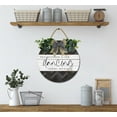 thumbnail image 4 of Eveokoki This Kitchen Is For Dancing Front Door Sign Funny Wreaths Hanging Wooden Plaque Decoration Round Rustic Wood Farmhouse Porch Decor for Home Front Door Decor, 12 x 12 Inch, 4 of 5