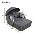 thumbnail image 3 of Harper & Bright Designs Outdoor Sunbed with Adjustable Canopy for Two Person Patio Chaise Double Lounger for Beach Backyard, Gray, 3 of 13