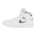 thumbnail image 3 of Mens Air Jordan 1 Mid White Metallic Silver 554724-105, 3 of 5