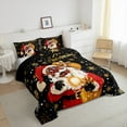 thumbnail image 3 of Manfei Santa Claus 2pcs Bedding Comforter Set,Christmas Snowflakes Twin Comforter Sets,Black Red Breathable Bedding Set,Super Cozy Festival Room Decor,Reversible, 3 of 8