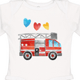thumbnail image 4 of Inktastic Valentine's Day Fire Truck with Hearts Boys or Girls Long Sleeve Baby Bodysuit, 4 of 5