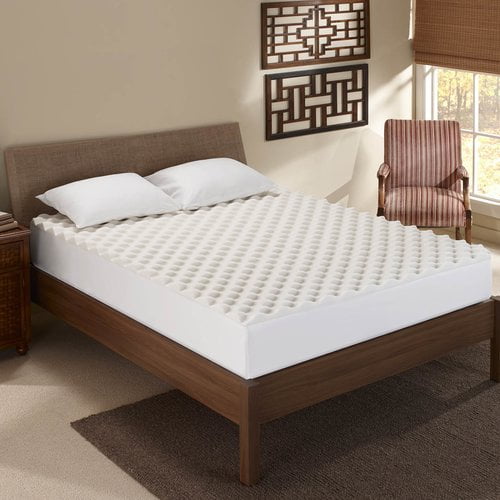Sleep Innovations Inc Convoluted 1 5 Memory Foam Mattress Topper Walmart Com Walmart Com