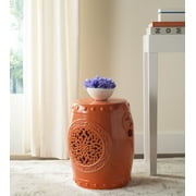 Safavieh Flower Drum Indoor/Outdoor Garden Patio Stool, Orange