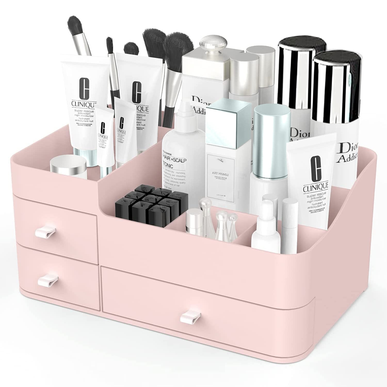 kulusion Desk Organizer-3 Tier Stackable Storage Drawers with 6  Compartments White Stackable Great for Makeup, Bathroom Organization  Accessories Etc