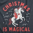 thumbnail image 2 of Mens Christmas Is Magical T Shirt Funny Santa Claus Fantasy Unicorn Tee for Guys Graphic Tees, 2 of 9
